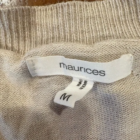 Maurices Light Tan Open Front Cardigan, size M, scarf can be add to purchase - Picture 7 of 9
